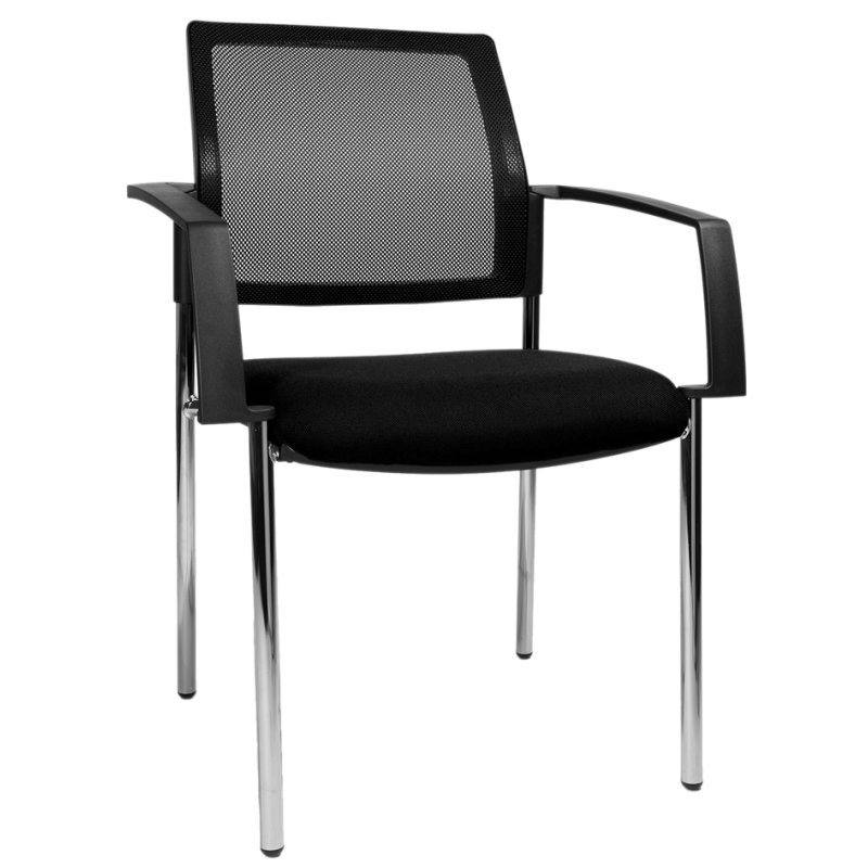 Topstar chaise visiteur BtoB 10 Netz, bleu, empilable, piètement chromé
